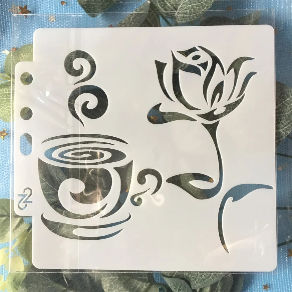 

New 13cm Coffee Flower Layering Stencils Wall Painting Scrapbooking Stamping Embossing Album Decorative Paper Card Template