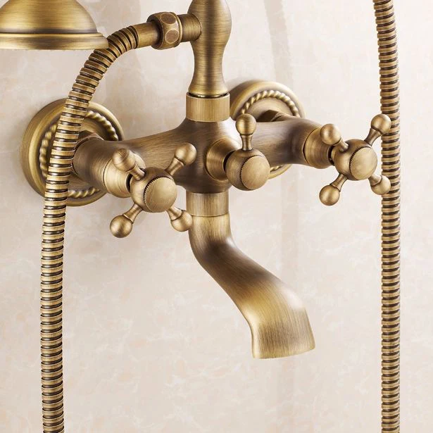 Bathtub Faucets Antique Wall Mounted Bathroom Bath Shower Faucets Brass