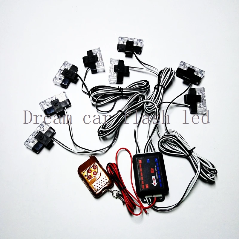 New The Wireless Remote Control 8x2led 12v Car Warning Light 16w Wireless Remote Control 8x2led 12v Car
