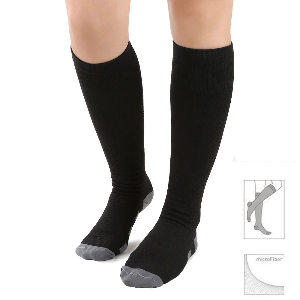 20 30 mmHg Graduated Compression Socks Firm Pressure Circulation Quality Knee High Orthopedic Support Stockings Hose