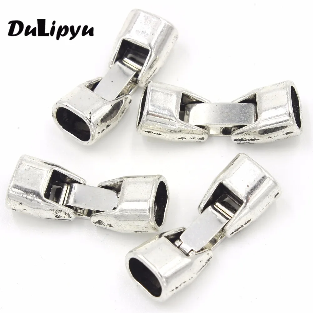 

5sets/lot hole:5.5*8mm Hook Clasps Buckle Tibetan Silver Tone For Leather Bracelet Jewelry Finding clasps componets LY91