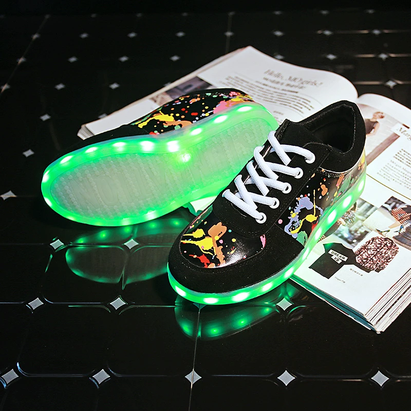 7 ipupas; светящаяся обувь унисекс со светодиодной подсветкой; яркие светящиеся кроссовки для детей; теннисные туфли с Usb для мальчиков и девочек; Schoenen camouflage Chaussure