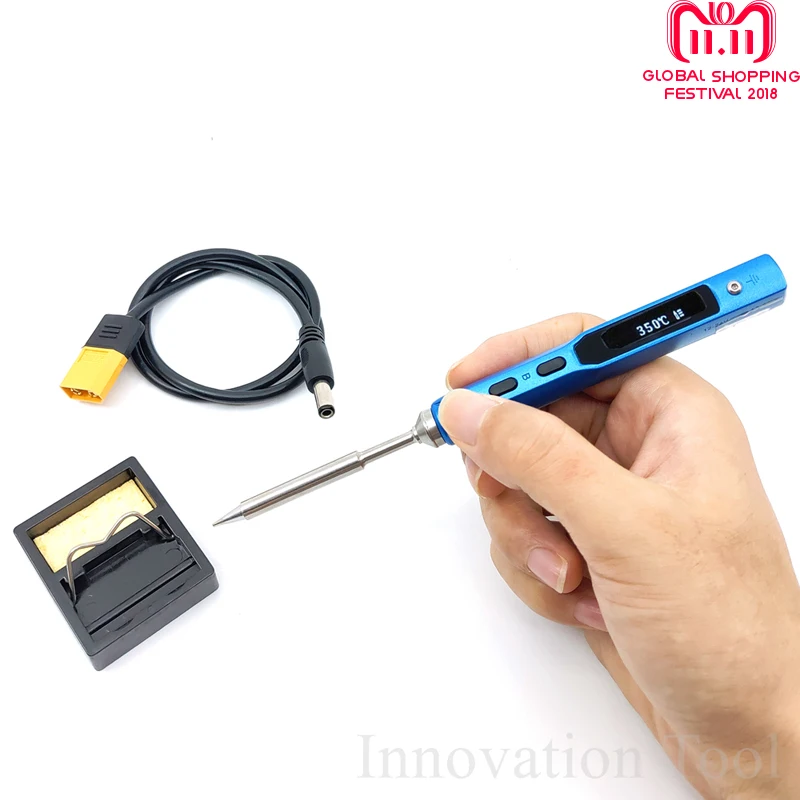 

65W Mini TS100 Programmable Electric Soldering Iron Station Adjustable Temperature Digital OLED Screen Display with Tip Stand