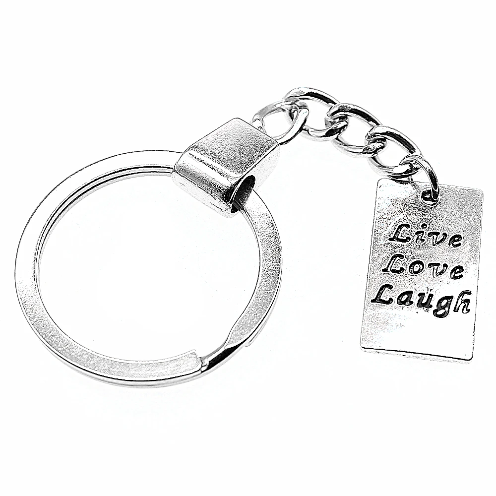 

Rectangular Double Sided Live Love Laugh Tag Keyring Rectangular Double Sided Live Love Laugh Tag Keychain 22x12mm