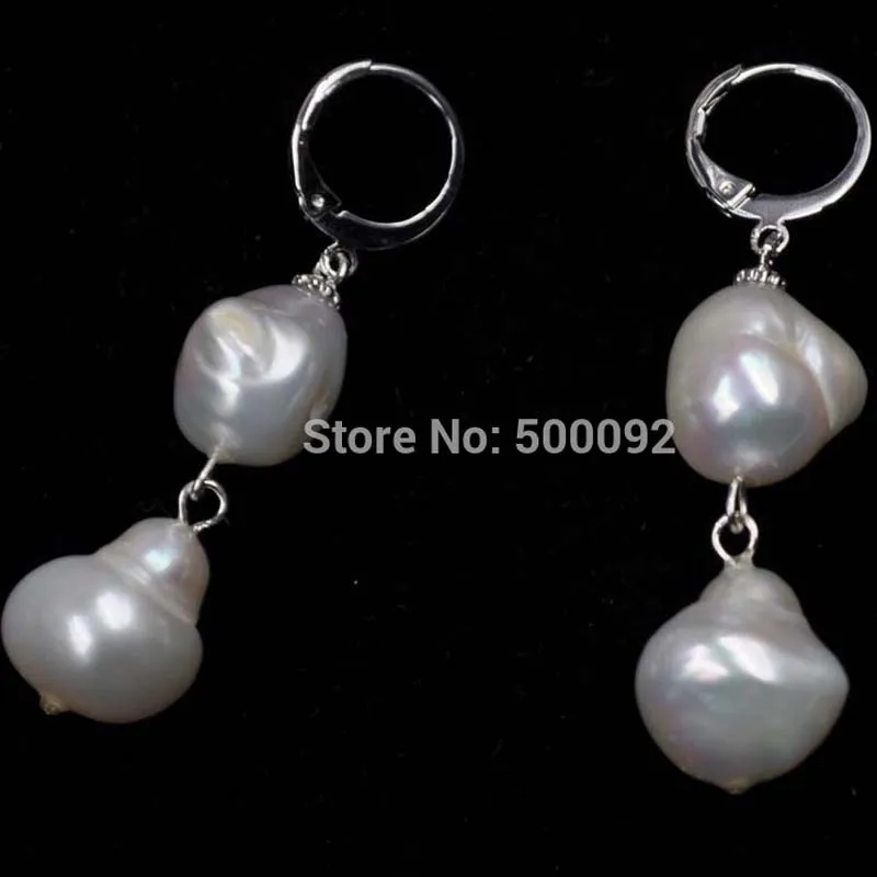 

Free shipping 12-13mm Baroque freshwater pearl dangle earring hook