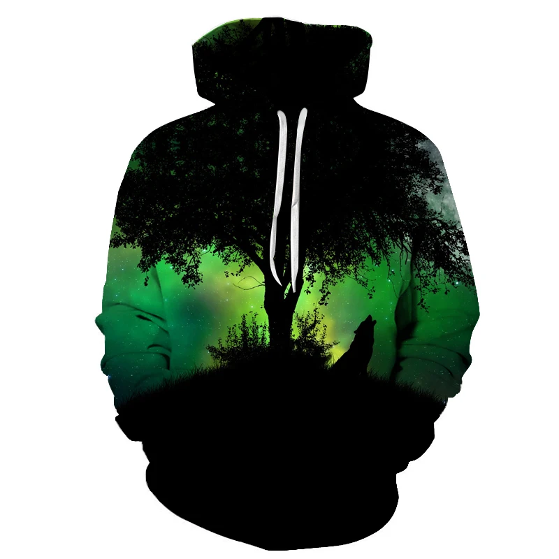 

2019 native 3D hoodie men's and women's sweatshirt Wolf Hoody black sportswear Harajuku pullover shirt street shirt