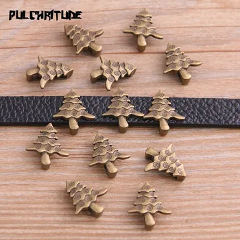 

20pcs Christmas Tree Wheel Spacers Adapters Slider Spacer Jewelry Material Spacers For Jewelry Making For 10mm Leather Cord