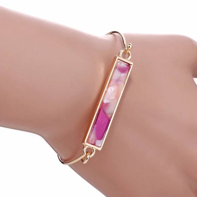 

2019 New Arrival Geometric Rectangle Dazzling Marbled Road Women Bangle Bracelets Multi Different Style Unique Gift2019