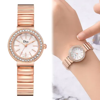 

1 Pcs Women Lady Girl Wrist Quartz Watch Luxury Alloy Strap Round Simple Business LL@17