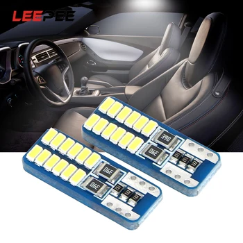 

LEEPEE 1 Pair T10 3014 24SMD Car Clearance Light License Plate Light Dome Light Signal Lamps White/Crystal Blue