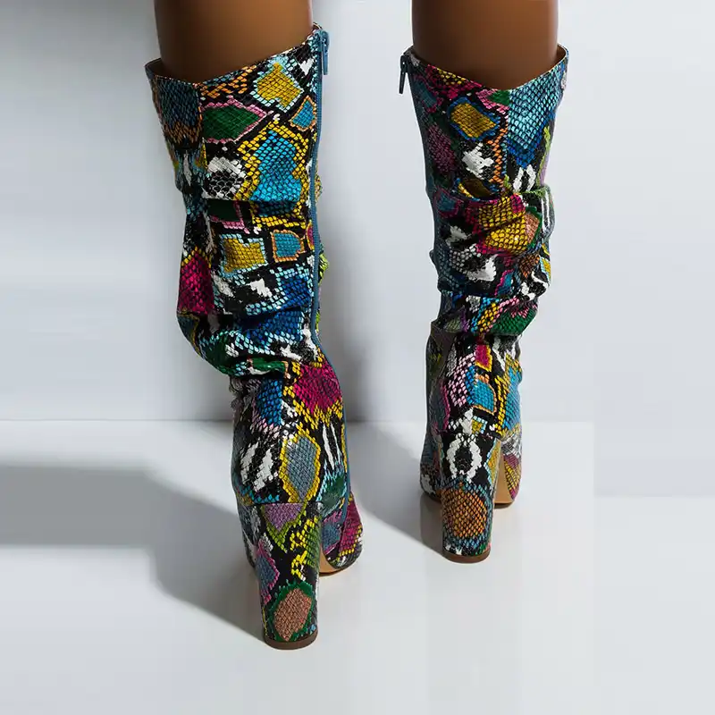 Colorful snakeskin boots Clearance