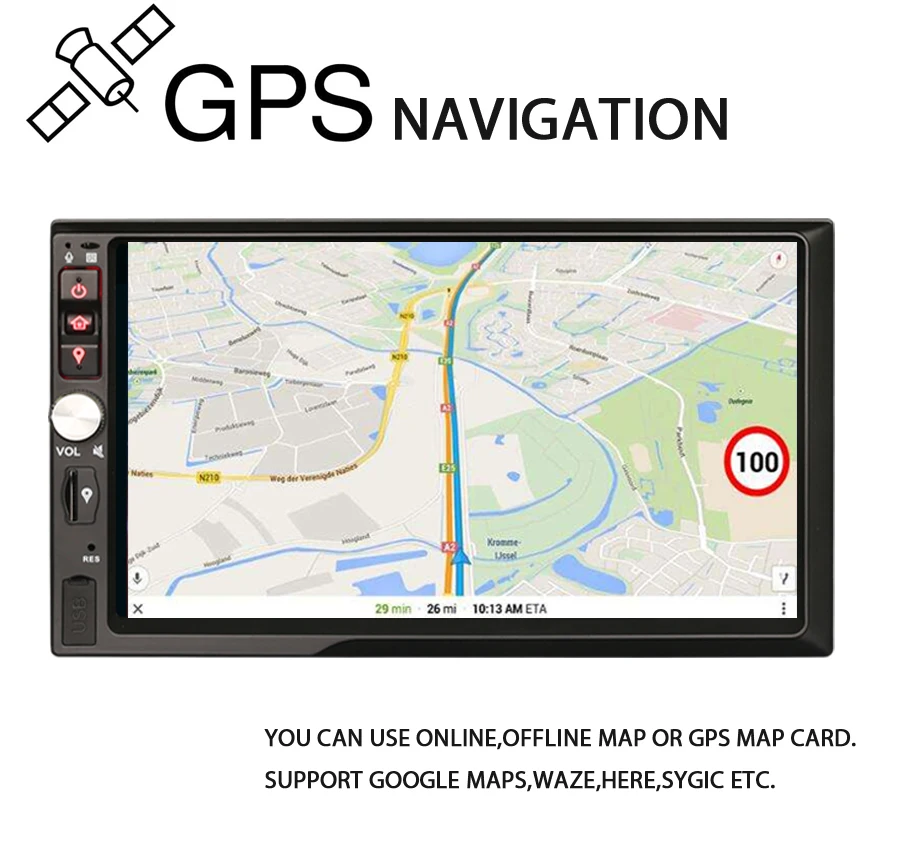 Perfect 7" HD Double Din Android 8.0 Autoradio Car Stereo GPS Satnav WiFi 4G TPMS DAB+ DVR DTV-IN OBD2 Radio BT USB SD Bluetooth SatNav 2