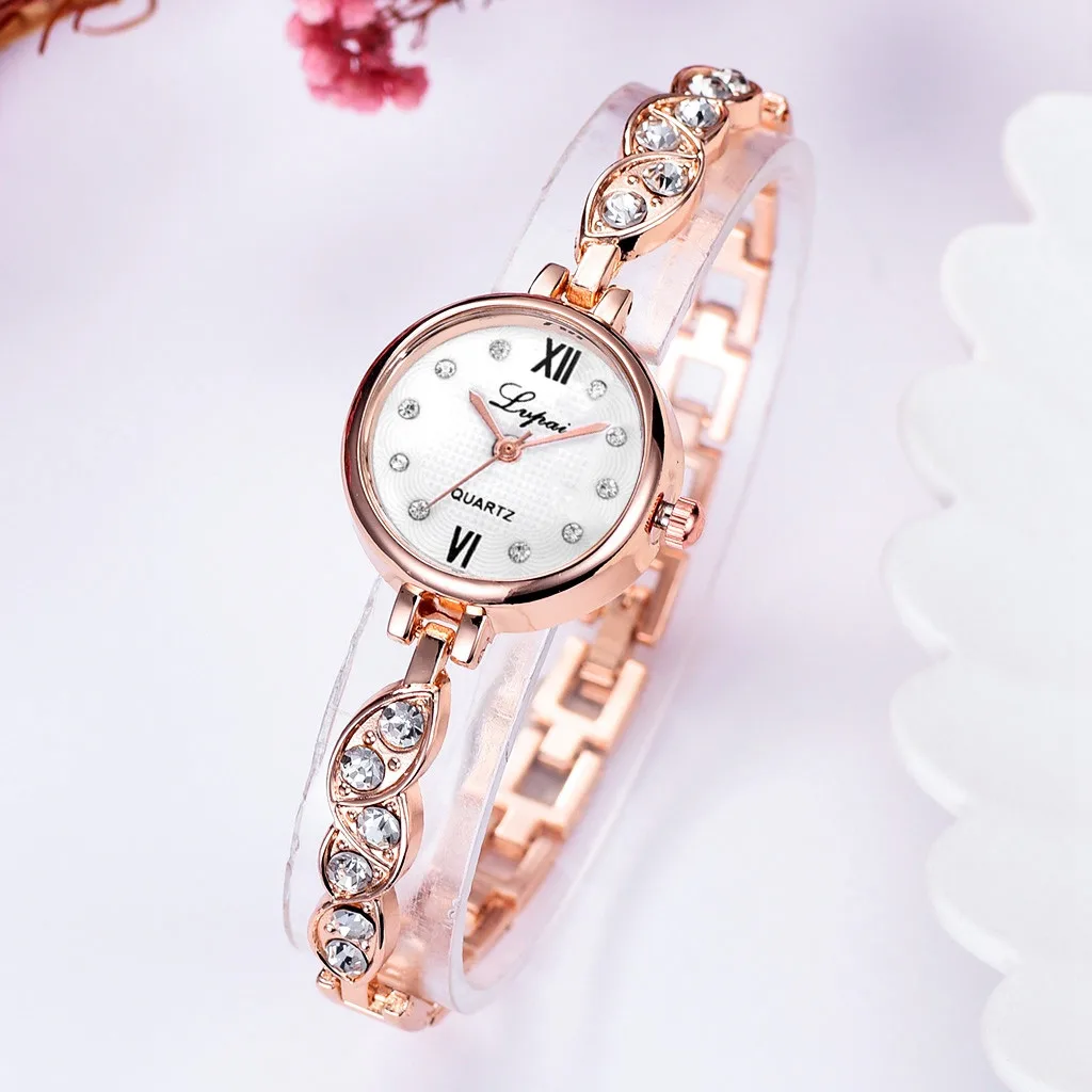 Lvpai Для женщин часы Роскошные брендовые Модные женские серебряные часы наручные часы на браслете со стразами часы Нержавеющая сталь женские часы A4 - Цвет: A