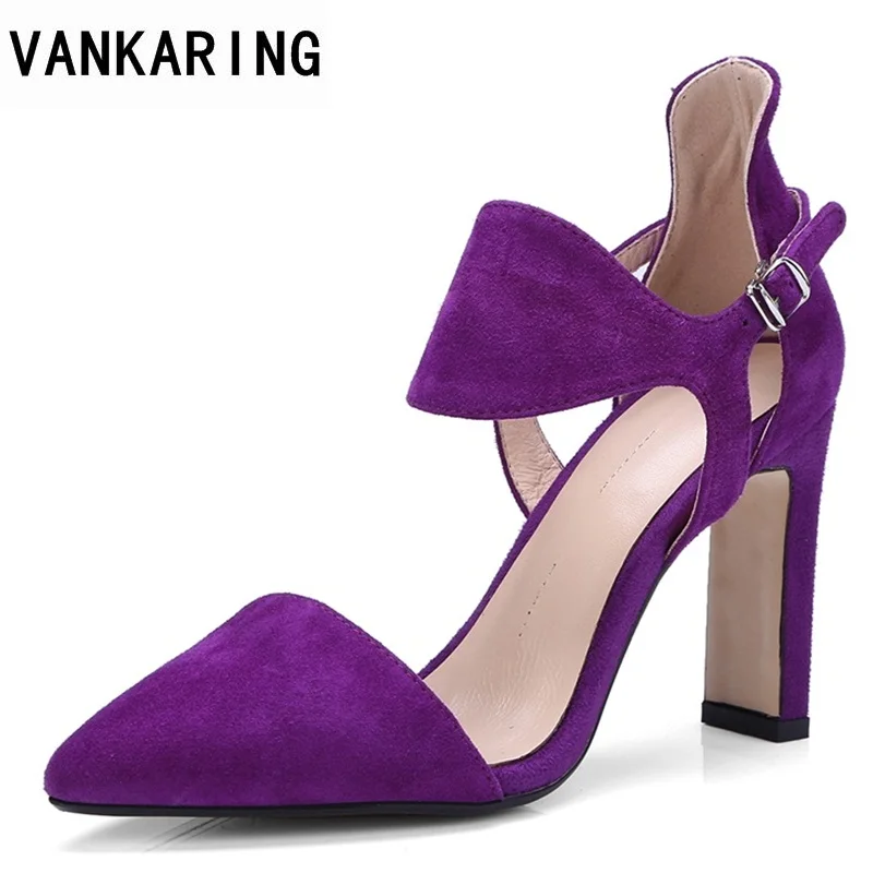 

VANKARING hot 2018 new fashion pointed toe high heels sandals women sexy platform summer dress shoes party office lady shoes