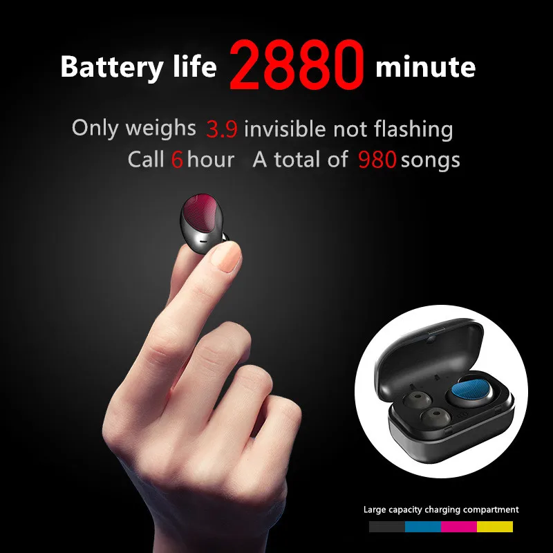 Беспроводная гарнитура OwnFone T10 с одним ухом Bluetooth зарядным отсеком бизнес мини