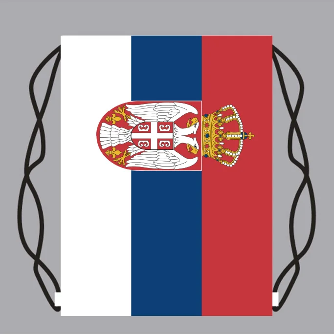 Походная сумка на шнурке с флаг сербии небольшой рюкзак печать индивидуального логотипа