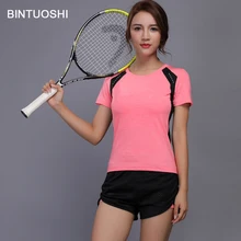 BINTUOSHI Women Tennis Clothes Yoga Set Badminton Clothing Fitness Running Shirt Shorts Quick Dry Gym Workout