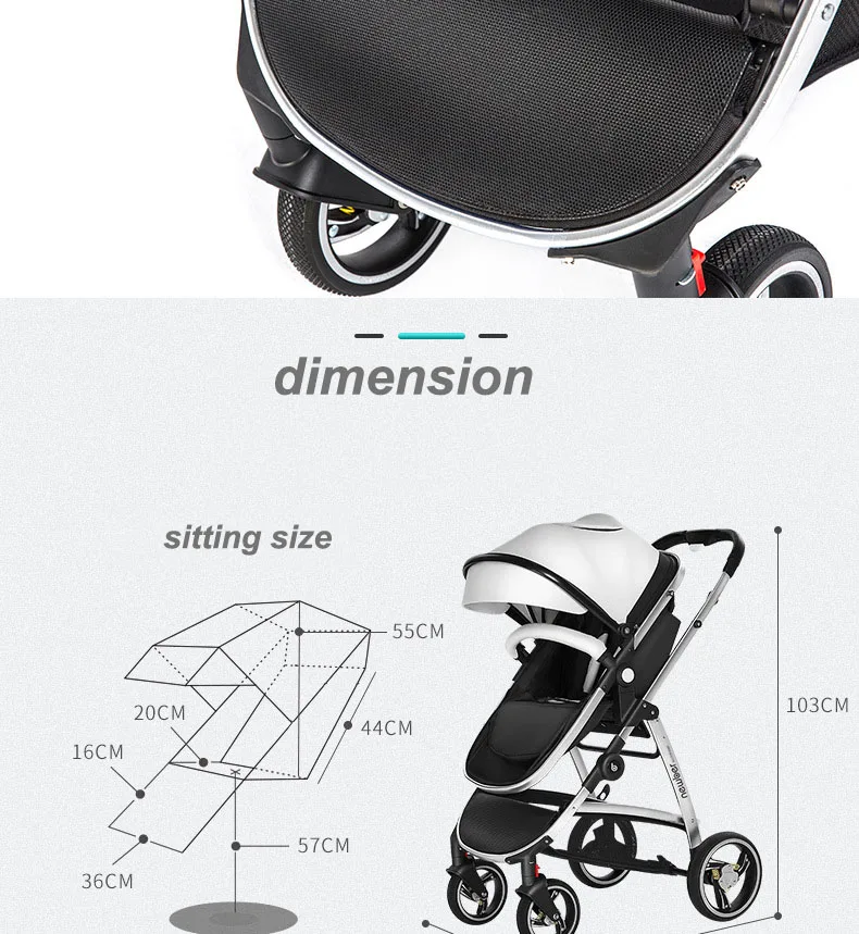 Сидя и лежа Детская коляска Коляска высокий пейзаж новорожденная детская коляска