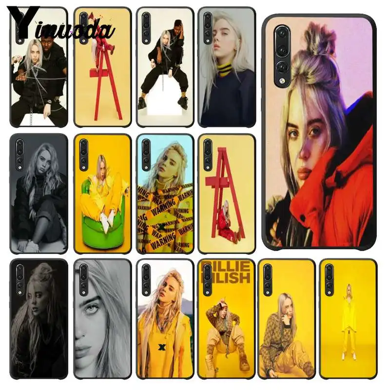 

Yinuoda Billie Eilish Khalid Black Soft Shell Phone Cover for Huawei P10 plus P20 Lite mat 10 Cellphones