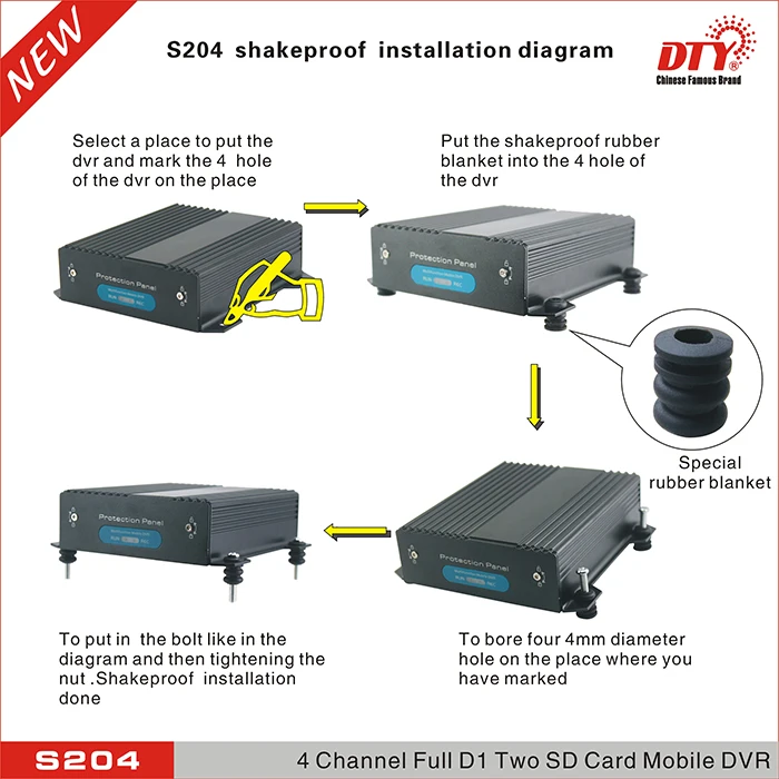 OEM Настроить H.264 4 канала профессиональный DVR с арабского языка, английский .. и т. д. 28 языков, s204-3G (3G и GPS)