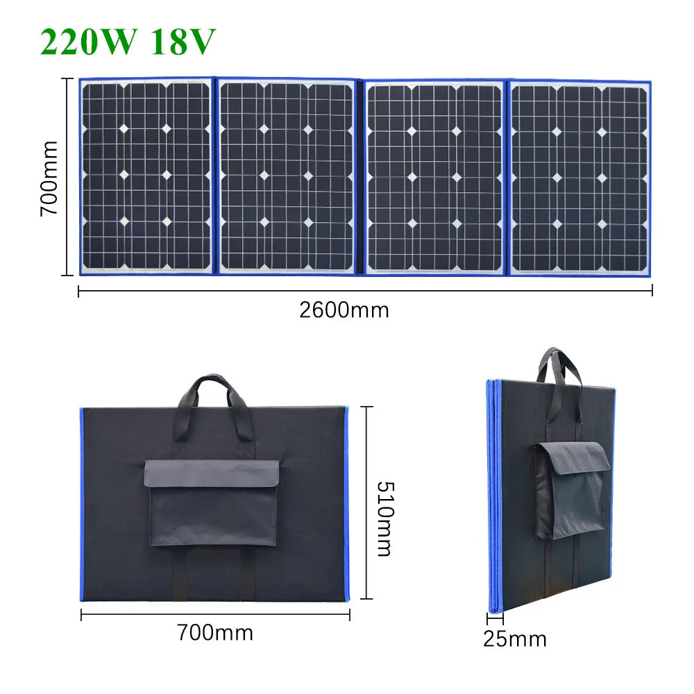  Flexible Solar Panel foldable 250w 12v 18v Charger Portable solar PowerBank 5v usb for Phone Car Bo