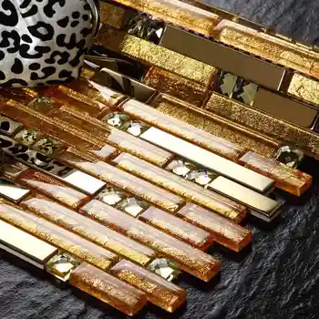 

strip stainless steel mixed drawing glass mosaic tiles for kitchen backsplash tile bathroom shower tile