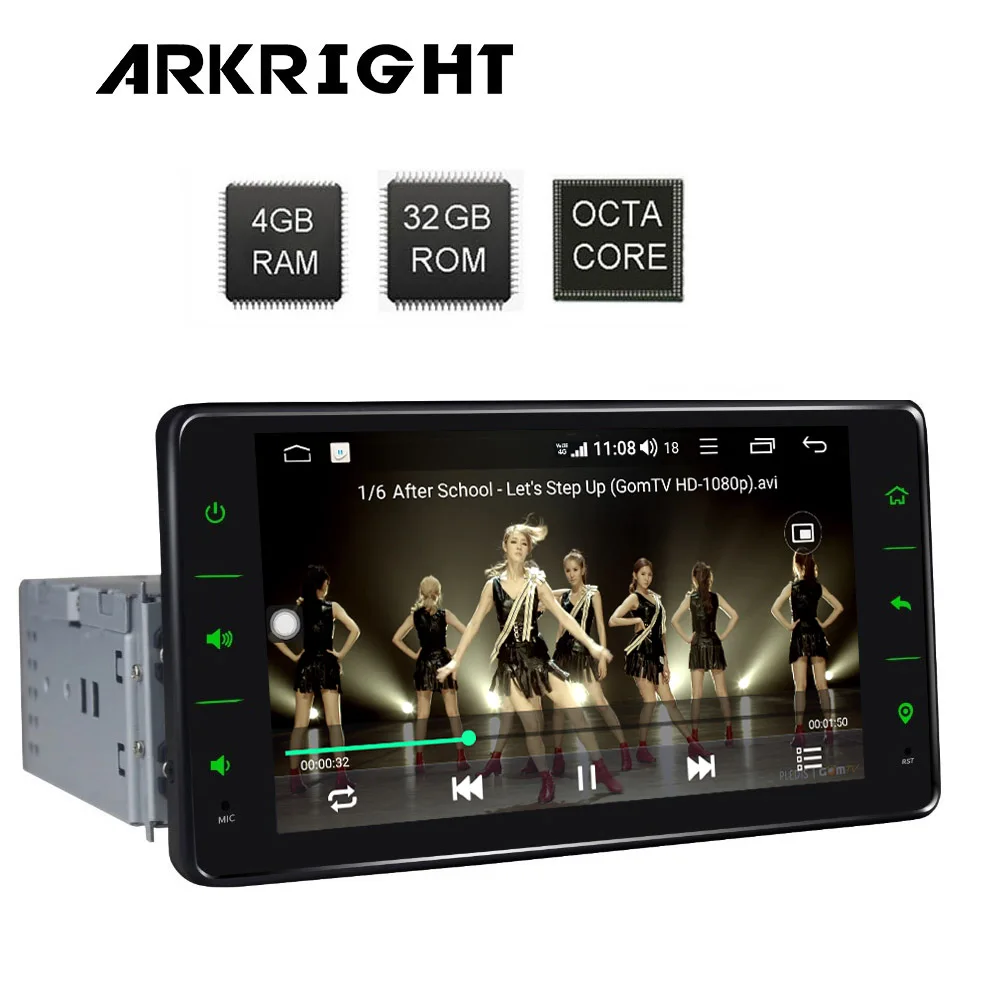 Sale New 6.2" 1Din 4+32GB Android 8.1 Car Radio Audio Stereo Support 4G LTE SIM Network/DSP Octa Core GPS Carplay Multimedia Player 5