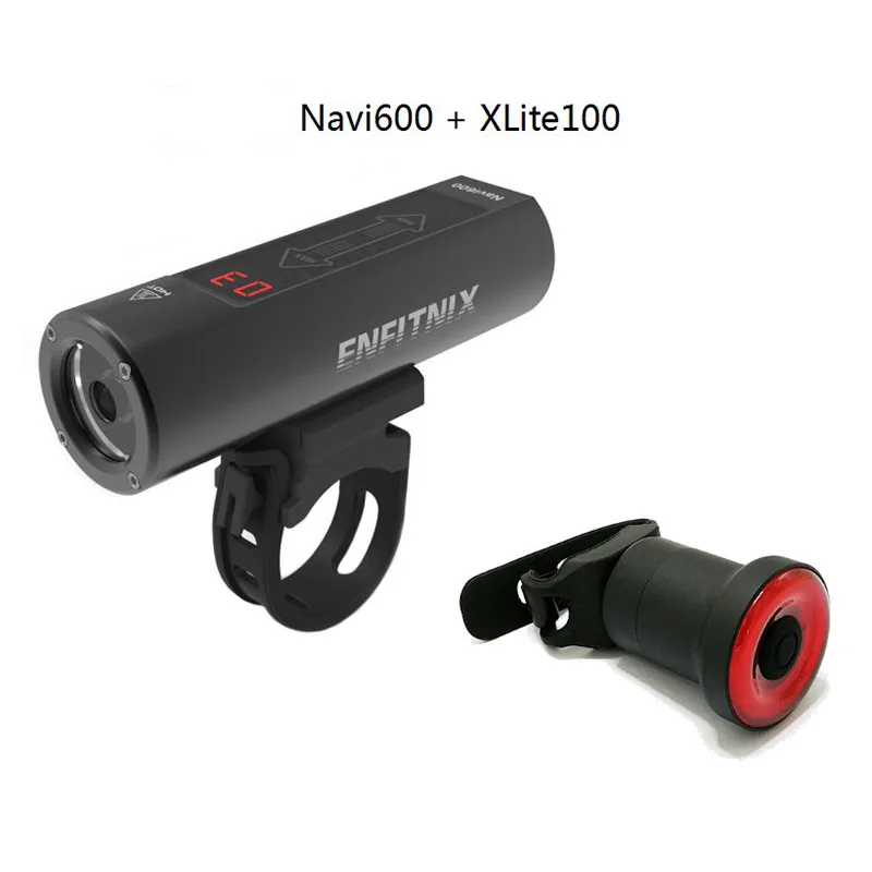 New Enfitnix Navi600 Road Bike Mountain Bike Bicycle Smart Headlight Flashlight Xlite100 Backlight USB Charging Tail Light