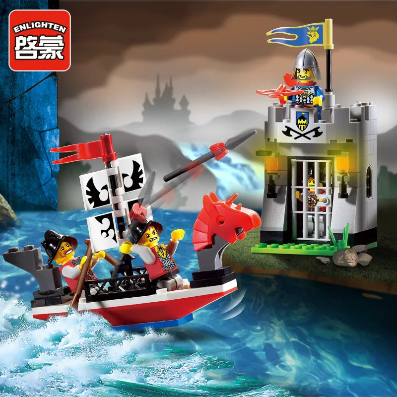 

Enlighten Medieval Castle Series Building Blocks Prison Raids DIY Assembling Fight Inserted toys For Children