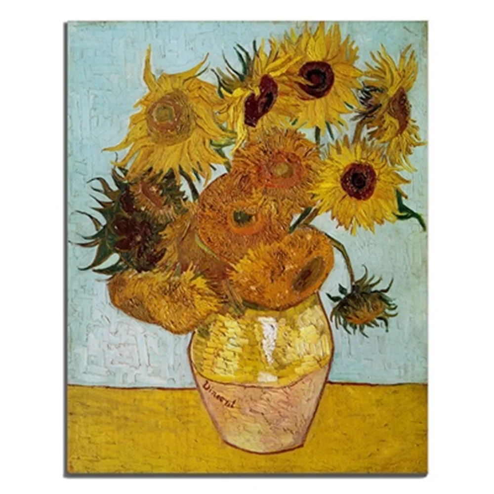 

Impressionist Van Gogh Sunflower Abstract Fashionable Canvas Prints Wall Oil Painting Posters Printed For Living Room Decoration