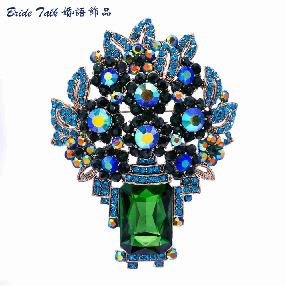 Оптовая продажа свадебные броши для невесты стразы кристалл брошь в виде листьев