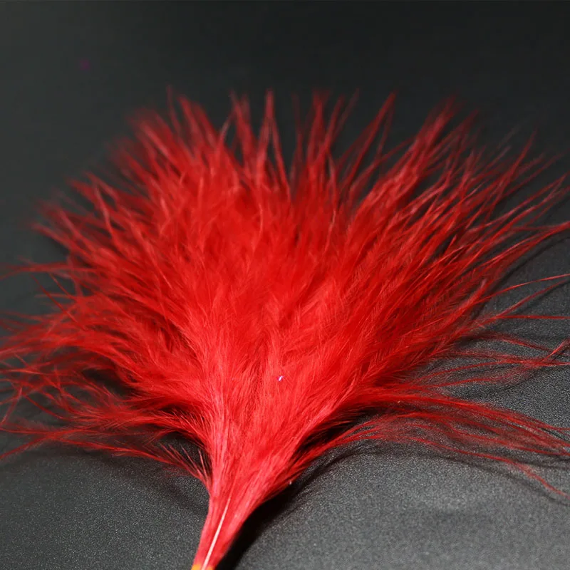 Королевский Sissi, хит, 40 перьев, набор, отобранные вручную, турецкого марабу, окрашенные в крови перья, шерстяные, буггер, мухи, тело и хвост, материал для завязывания мушек - Цвет: Красный