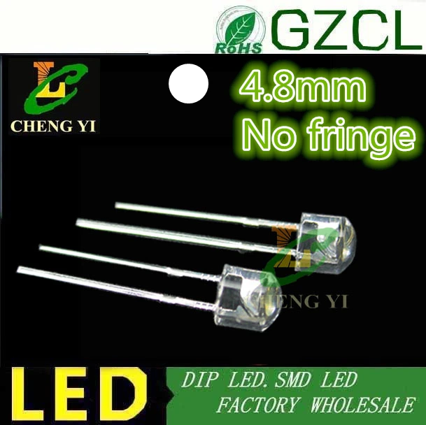 Hot sale 4.8mm straw hat led diode White dip for Crystal Light 1200-1400mcd | Освещение