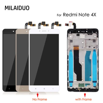 

LCD Display For Xiaomi Redmi Note 4X LCD Touch Screen Digitizer Assembly Replacement Black White Gold With Frame