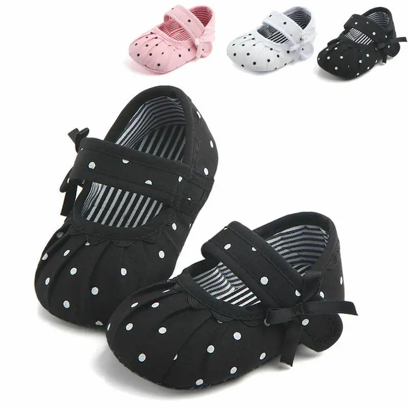 

Cute Infant Toddler Baby Boy Girl Soft Dots Sole Crib Shoes Newborn 0-18Monthss