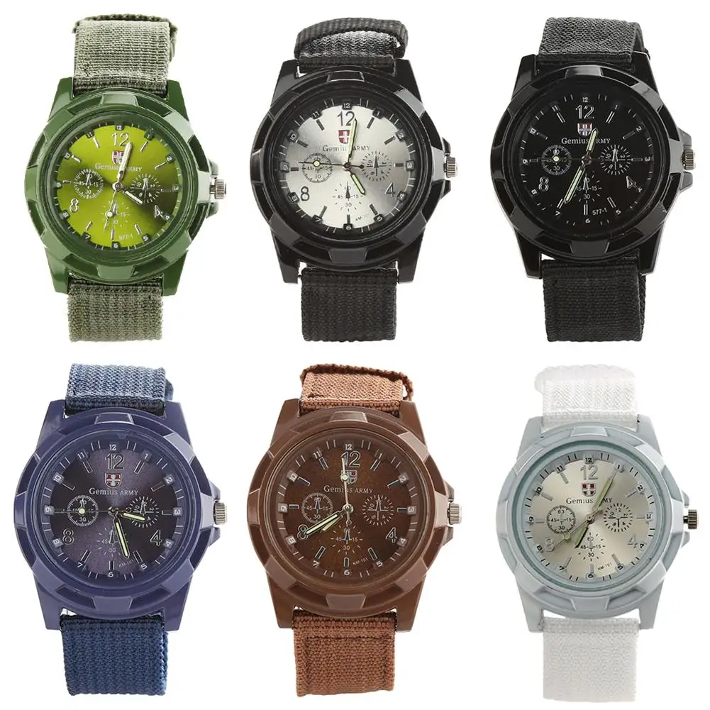 

2018 Popular Brand Luxury Men's Fashion Military Army Style Nylon Band Sports Analog Quartz Wrist Watch