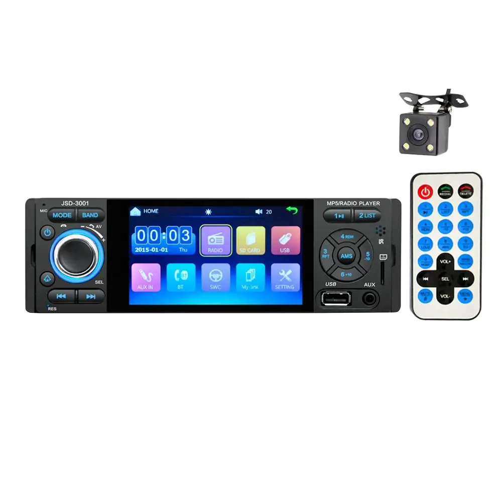 Для 4 &quotсенсорный экран Экран Bluetooth автомобильный радиоприемник 1 Din Зеркало