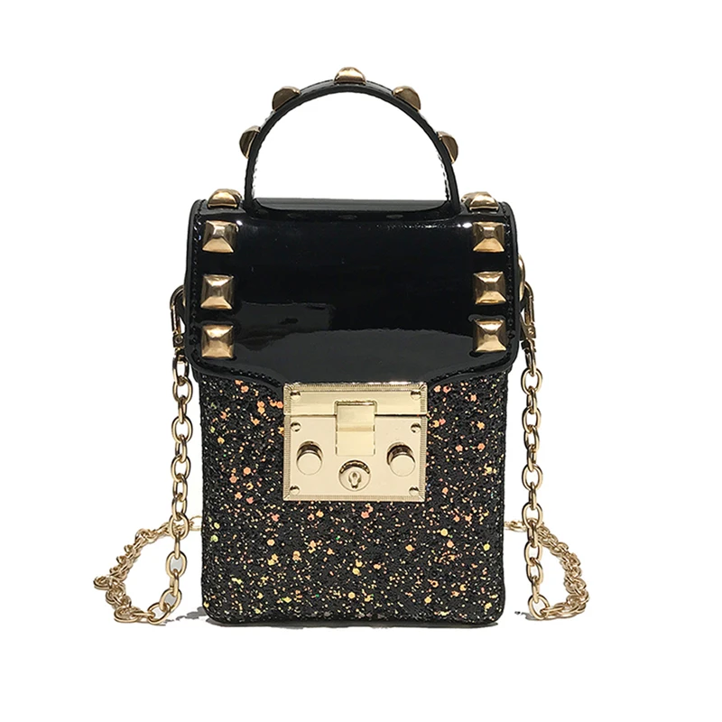

2018New Arrival Hot Sale Summer Mini Messenger Bag Purse Wallet Women Rivet Shoulder Bag Phone Chain Crossbody bag For Girls 995