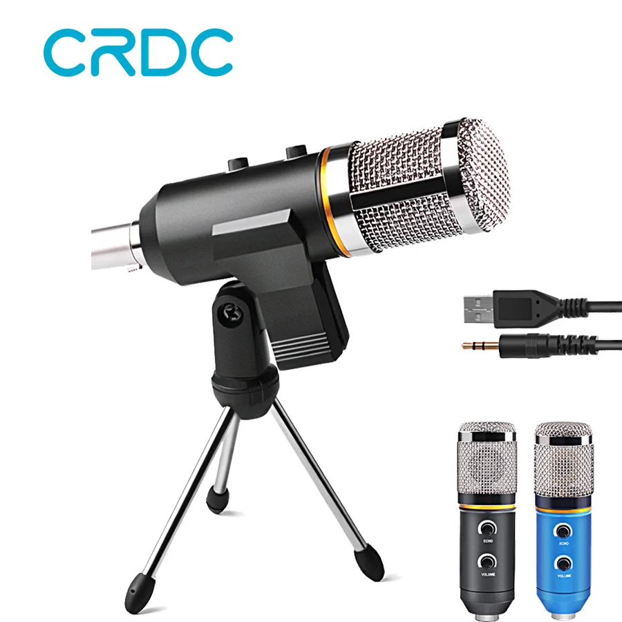 

CRDC Microphone Profissional USB Condenser Microphone for PC Computer , Audio Studio Recording Mic Karaoke + Microphone Stand