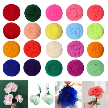 

5pcs Multicolor Nylon Stocking Ronde Flower Material Tensile Stocking Material Accessory Handmade Wedding Home DIY Nylon Flower