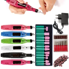 Аппарат для Электрический маникюр ногтей дрель для удаления кутикулы Гель фрезерные сверла педикюр машина шлифовальный резак пилка для дизайна ногтей