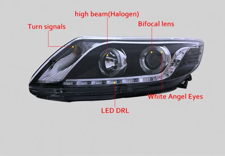 Автомобильный Стайлинг светодиодный HID Rio светодиодный чехол для фары для KIA RIO K2 2011 2012 Биксеноновые линзы ближнего света