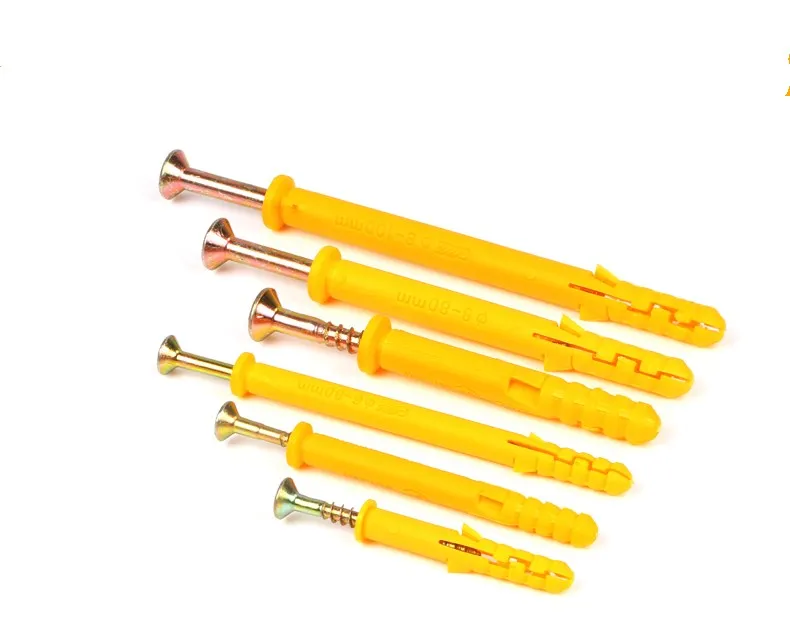 

10PCS M8 Plastic Expansion Tube Pipe Self Tapping Wall Anchors Drilling Woodworking Plugs Plastic Expansion With Metal Screw kit
