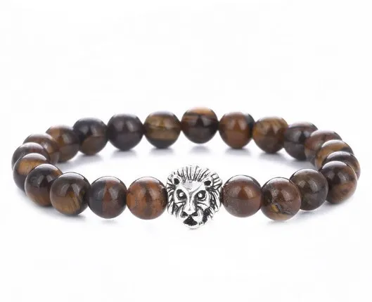 

8mm leopard copper nm2 2 yellow Tigereye Onyx Yoga elastic thread adjusted bead Stone Bracelet men women Bangles