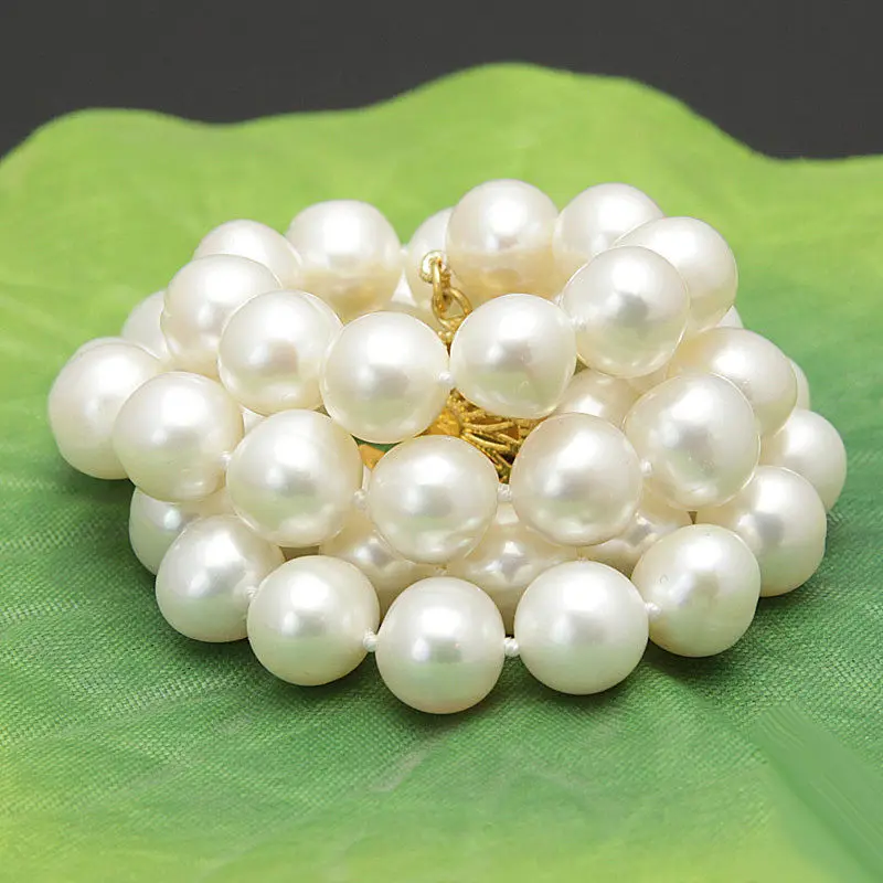 

HOT## Wholesale >> Attractive 8-9mm white natural freshwater cultured pearl necklace