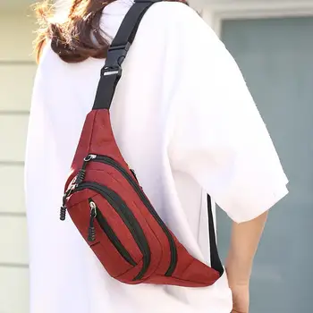 

2019 Heouty Waist Bag Fanny Pack for Women Unisex Simple Leisure Fashion Oxford Sport Fitness Ladies Waist Pack Belly Bags Purse