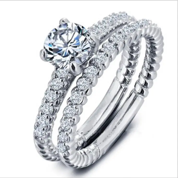 Поцелуй жены классическое обручальное кольцо 6 Когти Дизайн AAA белый кубический