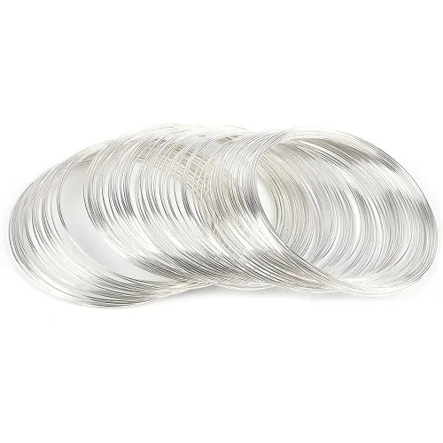 Silver 0,6 мм 100 шт./пакет Алюминий памяти Бисер Стальная проволока для DIY искусство ремесла шитья одежды швейная ткань нить - Цвет: Silver