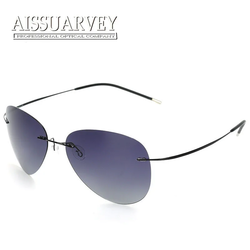 

Rimless titanium sunglasses for men top quality polarized mirror reflection polarization driving eyeglasses out door eyewear