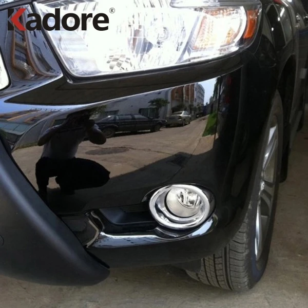 Для Toyota Highlander 2008 2009 2010 ABS хромированный передний противотуманный светильник, крышка для лампы, Обшивка Рамы, авто внешние аксессуары, автостайлинг